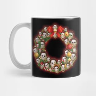 Michael Myers Halloween Multiface Christmas Wreath Mug